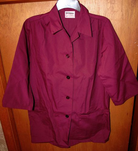 8 Uncommon Threads Womens Smock Top Shirt  w Buttons &amp; Pockets Burgundy Size Med