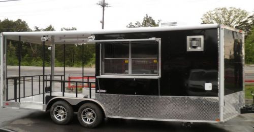 Concession Trailer 8.5&#039;x20&#039; Black - Smoker BBQ Catering Event
