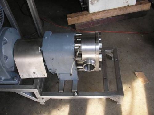 Triclover pump w/5hp vari drive. food grade stainless 3in fittings for sale