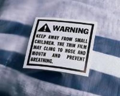 500 / roll 2&#034;x2&#034; suffocation warning labels white free shipping fba for sale