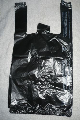 1000ct plastic t-shirt /grocery bags xsmall-6x4x15-black-10mic. for sale
