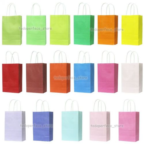 17 colors kraft paper bags retail white handle s size 22*13.5*8cm u choose color for sale