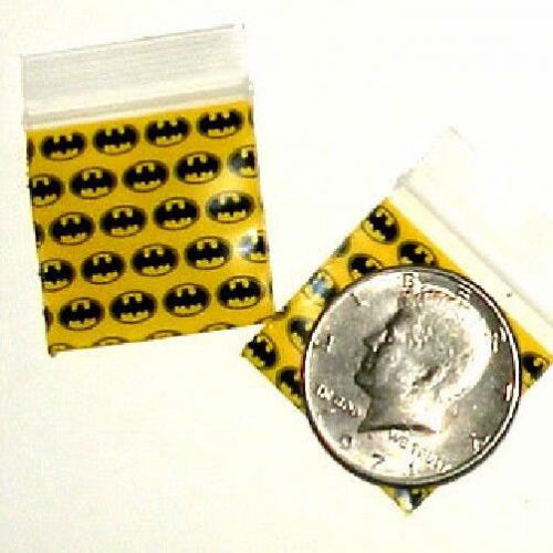 200 Batman 1.25 x 1.25&#034; Mini Ziplock Bags Apple brand 125125 Baggies
