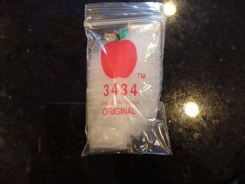 3434 Apple 100 Mini Ziplock Bag Bags Baggies Tiny Plastic Jewelry Coin Dime New