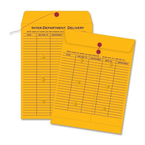 100 inter-office envelopes 10x13 28lb string &amp; button kraft department business for sale