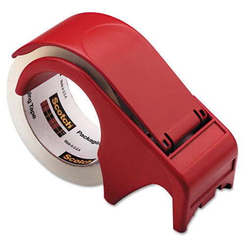 3M Contoured Hand Dispenser for Box Sealing Tape, Heavy Duty Plastic, Red