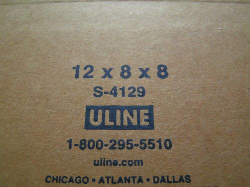 New 25 count ULINE S-4129 12X8X8 Shipping Packing Corrugated Box Boxes