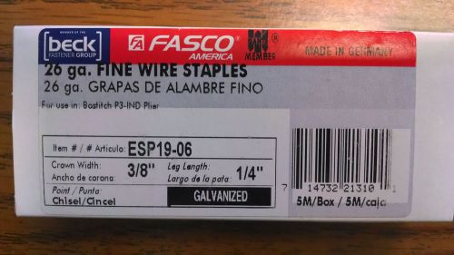 Case of Fasco America P3 staples 40 boxes SP19 1/4 for Bostitch P3 (200,000 pcs)