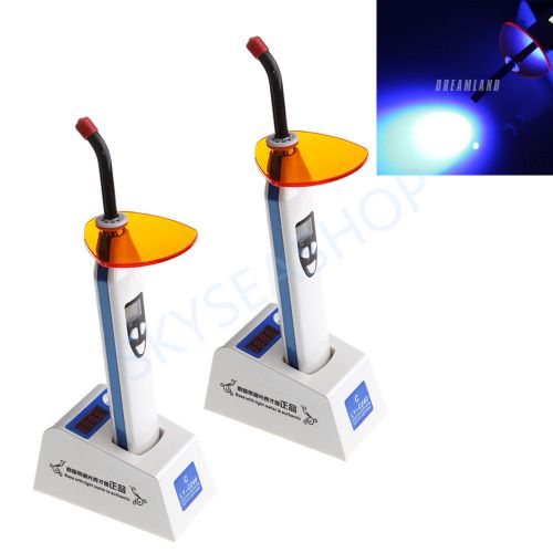2 PCS Dental 5W Wireless LED Light Curing Lamp w/ Photometer White &amp; Blue Light