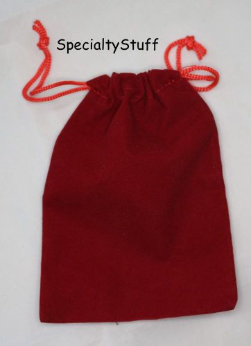 NEW RED VELOUR BAG 4&#034; x 5-1/2&#034; DICE JEWELRY SPECIAL STUFF STORAGE (OR)