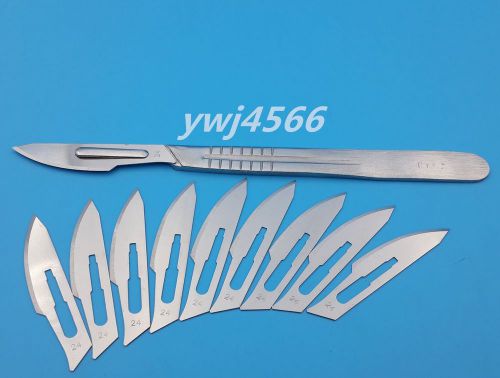 10Pcs 24# Carbon Steel Surgical Scalpel Blades PCB Circuit Board +1Pcs 4 #Handle