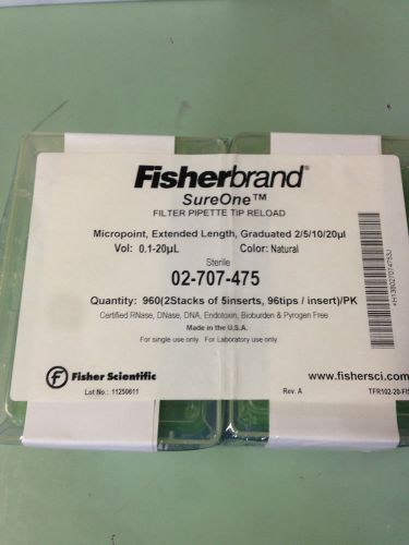 Fisherbrand sureone filter tip reload pipet tips .1-20ul for sale