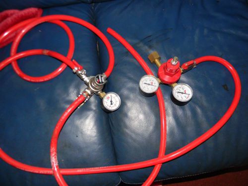 Beer keg coupler w/double regulator &amp; gauge spliter for sale