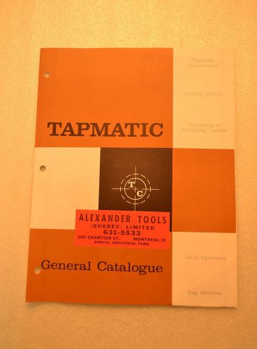 Tapmatic corporation general group lot catalog (jrw #044) tapping head for sale