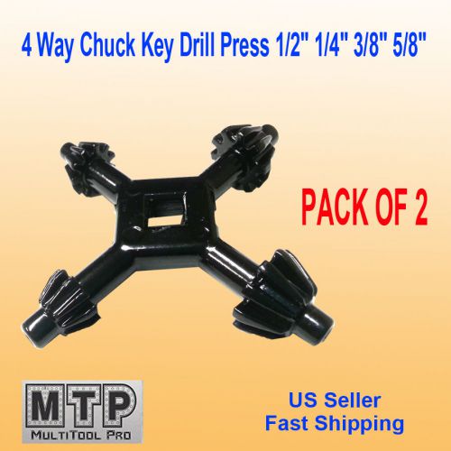 2x 4 Way Chuck Key Drill Press 1/2&#034; 1/4&#034; 3/8&#034; 5/8&#034; Universal Combination