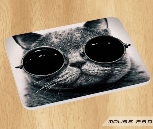 New Cute Cat With Glasses Animal Logo Mouse Pad Mat Mousepad Hot Gift Game
