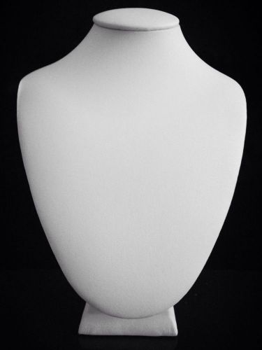 7.5&#034; Height Padded White Leatherette Necklace Display Bust