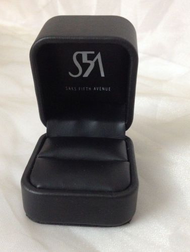 Ring Gift Box Saks Fifth Avenue  Black Faux Leather
