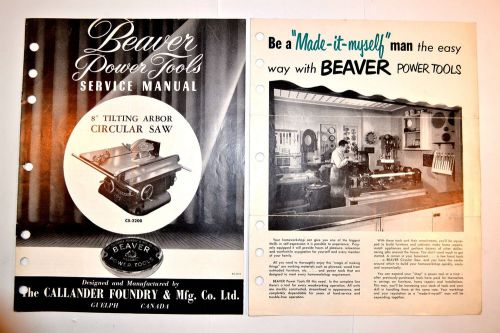 1953 BEAVER POWER TOOLS SERVICE MANUAL 8&#034; Table CIRCULAR SAW CS-3200 #RR250