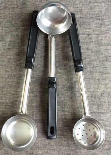 Set of 3 stainless commercial vollrath grip&#039;n serv spoodles unused for sale
