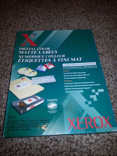 Xerox CD - DVD Labels, 2 Labels per Sheet, 25 Sheets, Matte - 3R6330