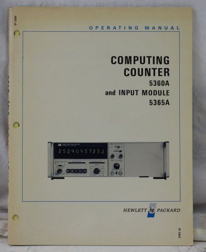 HP 5306A Computing Counter &amp; 5365A Input Module Operating Manual Agilent