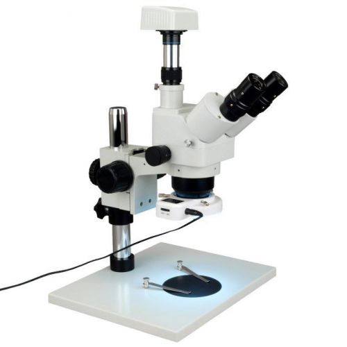Trinocular zoom stereo 5x-80x microscope+54 led ring light+1.3mp digital camera for sale