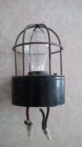 Vintage Industrial Steampunk Cage Light Fixture with Plastic or Bakelite Base ?