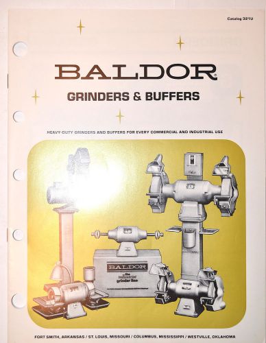 BALDOR GRINDERS &amp; BUFFERS CATALOG 321U 1980 #RR808 machinist heavy-duty abrasive