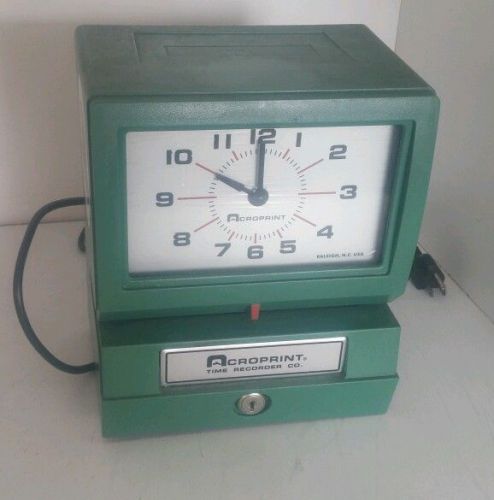 Vintage acroprint employee time clock punch out stamp w/recorder for sale