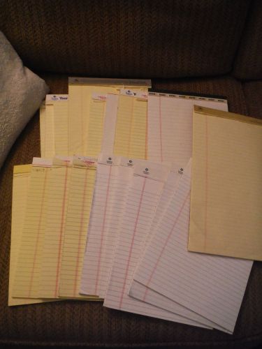 Lot of 19 Lined Legal Pads (2 8 1/2x14 and 17 8 1/2x11 3/4) - White &amp; Yellow