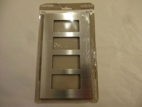 Lutron CW-4-SS 4-Gang Claro Wall Plate, Glossy Finish Stainless Steel