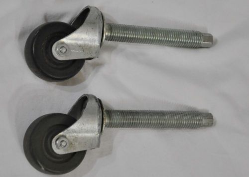 2 heavy duty caster hard rubber wheels 5&#034; shaft 3/4&#034; diameter ball bearing for sale