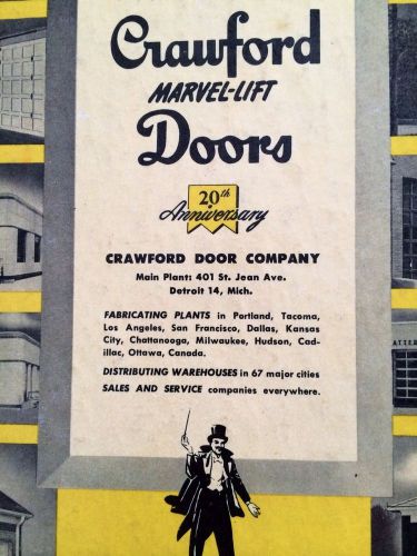 Vintage Crawford Marvel Lift Doors Product Brochure 1950&#039;s Residential Industr