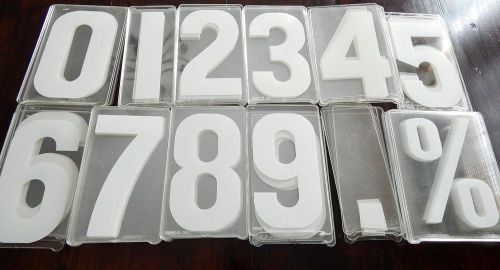 White GEMINI Sign Numbers 6&#034; Changeable Acrylic Plastic Marquee NEW SET