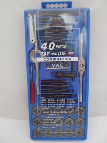 NEW 40 PIECE TAP AND DIE SET COMBINATION SAE