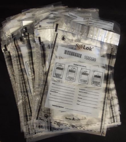 Lot  Polysafe Clear Currency SAFELOK 2 DEPOSIT &amp; TRANSFER BAGS SERIES A 9&#034;X13&#034;