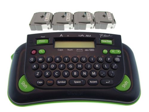 BROTHER P Touch Multi-Color Label Maker PT 80 With 4 Ink Cartridges Bundle