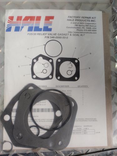 Hale fire pump p25/30 relief valve gasket &amp; seal kit  p/n 546-0990-05-0 for sale