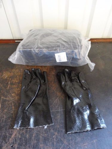 12 new pairs grainger pvc chemical resistant gloves 12&#034; l 3ra99g new for sale