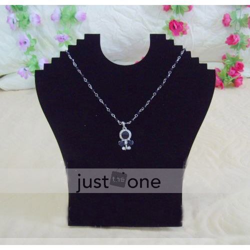 Velvet Jewelry Display Cases Necklace Stand Black Velvet for Chains Pendants