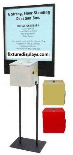 11063-box stand, bulletin poster donation ballot collection w/box 11063 for sale