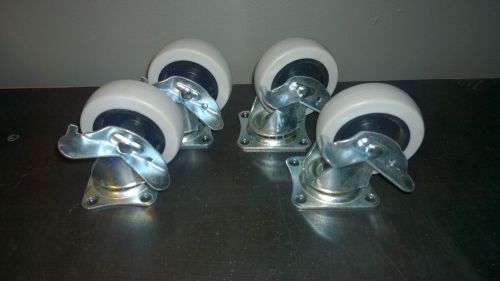 (4) New Caster Wheels 3&#034; Swivel Gray Rubber Waxman Consumer Group