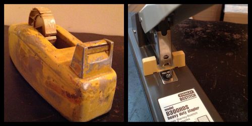 Deal! vintage 3m scotch tape dispenser &amp; stanley bostitch heavyduty stapler sb35 for sale
