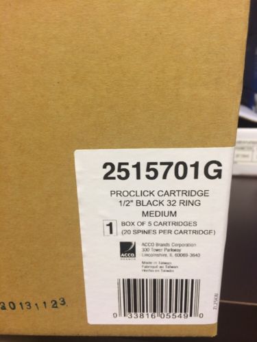 GBC Black 1/2 &#034; Proclick Spines 100 Spines in A Box. Free Shipping