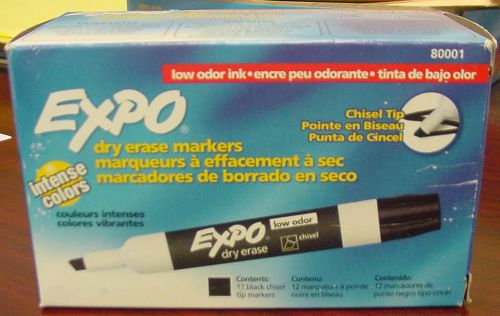 EXPO Dry Erase Markers Chisel Tip Black Qty 12 #80001