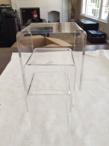 Set of 3 Acrylic Clear Riser 6&#034; 4&#034; 3&#034; Stand  Display Jewelry