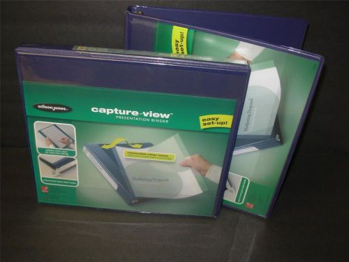 2pc CAPTURE VIEW Presentation Binder WilsonJones Removable Clear Cover