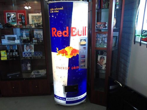 RED BULL Vending Machine - 3 SELECTIONS - TAKES COINS &amp; BILLS - LATE MODEL!