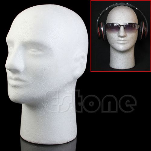 Mannequin Styrofoam Foam Manikin Wig Hat Glasses Display Stand Male Head Model